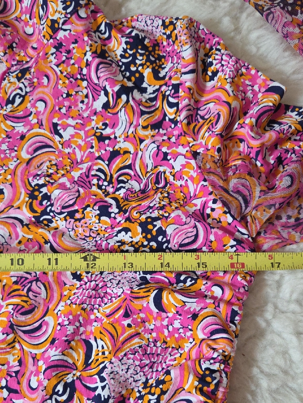 IBKUL Pink Orange Multi Print Long Sleeve Zip Top and skirt - Picture 14 of 16